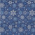 10' X 14' Navy Blue Ivory And Sky Blue Snowflake Washable Indoor Outdoor Area Rug