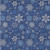 10' X 14' Navy Blue Ivory And Sky Blue Snowflake Washable Indoor Outdoor Area Rug