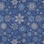 10' X 14' Navy Blue Ivory And Sky Blue Snowflake Washable Indoor Outdoor Area Rug