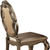 Set of Two Upholstered Faux Leather And Solid Wood Dining Arm Chairs