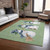 5' X 8' Artichoke Green Denim Blue And Ivory Snowmen Washable Indoor Outdoor Area Rug