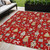 5' X 8' Red Gold Black And Gray Nutcracker Washable Indoor Outdoor Area Rug