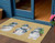 3' X 5' Gold Denim Blue And Ivory Snowmen Washable Indoor Outdoor Area Rug