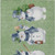 3' X 5' Artichoke Green Denim Blue And Ivory Snowmen Washable Indoor Outdoor Area Rug