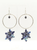 Christmas-Acrylic Snowflake Silver Hoops with Jet Crystal
