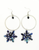 Christmas-Acrylic Snowflake Silver Hoops with Jet Crystal