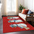 10' X 14' Red Denim Blue And Ivory Snowmen Washable Indoor Outdoor Area Rug