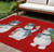 10' X 14' Red Denim Blue And Ivory Snowmen Washable Indoor Outdoor Area Rug