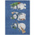 10' X 14' Navy Blue Denim Blue And Ivory Snowmen Washable Indoor Outdoor Area Rug