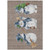10' X 14' Taupe Denim Blue And Ivory Snowmen Washable Indoor Outdoor Area Rug