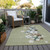 5' X 8' Artichoke Green Beige Ivory And Taupe Presents Washable Indoor Outdoor Area Rug