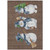5' X 8' Brown Denim Blue And Ivory Snowmen Washable Indoor Outdoor Area Rug