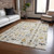 5' X 8' Beige Gold Black And Gray Nutcracker Washable Indoor Outdoor Area Rug