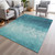 Damask Washable Indoor Outdoor Area Rug