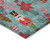 10' X 14' Teal Blue Red Black Pink And Brown Floral Washable Indoor Outdoor Area Rug