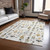 5' X 8' Ivory Gold Black And Gray Nutcracker Washable Indoor Outdoor Area Rug