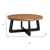 Solid Wood And Iron Round Cross Legs Coffee Table