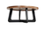 Solid Wood And Iron Round Cross Legs Coffee Table