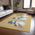 5' X 8' Gold Denim Blue And Ivory Snowmen Washable Indoor Outdoor Area Rug