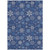 5' X 8' Navy Blue Ivory And Sky Blue Snowflake Washable Indoor Outdoor Area Rug