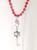 Christmas- Red Multi-Layer Necklace with Swarovski Key Pendant