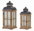 Lantern (Set of 2) 15.5"H, 19.25"H Wood/Metal - 746427815826