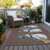 3' X 5' Brown Denim Blue And Ivory Snowmen Washable Indoor Outdoor Area Rug