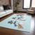 10' X 14' Sky Blue Denim Blue And Ivory Snowmen Washable Indoor Outdoor Area Rug