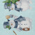10' X 14' Sky Blue Denim Blue And Ivory Snowmen Washable Indoor Outdoor Area Rug