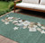 10' X 14' Pale Aqua Beige Ivory And Taupe Presents Washable Indoor Outdoor Area Rug