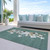 10' X 14' Pale Aqua Beige Ivory And Taupe Presents Washable Indoor Outdoor Area Rug