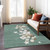 10' X 14' Pale Aqua Beige Ivory And Taupe Presents Washable Indoor Outdoor Area Rug