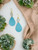 Druzy Agate and  Leather Earrings 