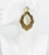 Crystal and Gold Leather Earrings 