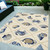 5' X 8' Sand Abstract Handmade Indoor Outdoor Area Rug
