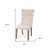 Tufted Cream And Brown Upholstered Linen Wing Back Dining Side Chair