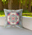 16"x16" Muted Green Indigo Hot Pink Zippered Broadcloth Geometric Throw Pillow