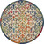 8' Round Ivory And Blue Round Floral Indoor Outdoor Area Rug