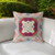 18"x18" Grey Green Magenta Red Zippered Broadcloth Geometric Throw Pillow