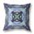16"x16" Peacock Blue Light Blue Zippered Broadcloth Geometric Throw Pillow