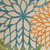 8' X 11' Ivory And Blue Floral Indoor Outdoor Area Rug