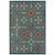 10' X 13' Blue and Orange Moroccan Indoor Outdoor Area Rug