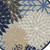 8' Round Blue And Gray Round Floral Indoor Outdoor Area Rug