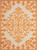 8' X 11' Orange And Ivory Damask Indoor Outdoor Area Rug