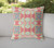 18"x18" Red Yellow Dark Aqua Zippered Broadcloth Geometric Throw Pillow