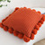 Rust Ribbed Pillow Covers with Pom Poms Soft Decorative Cushion Cases for Sofa, BedHome Dcor