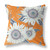 20" X 20" Red And White Broadcloth Floral Throw Pillow