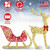 Lighted Christmas Reindeer & Sleigh Indoor Outdoor Christmas Decoration