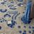 8' X 11' Blue And Gray Floral Indoor Outdoor Area Rug
