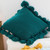 Emerald Textu Pillowcase with PomPom Trim Elegant Decorative Cushion Covers
